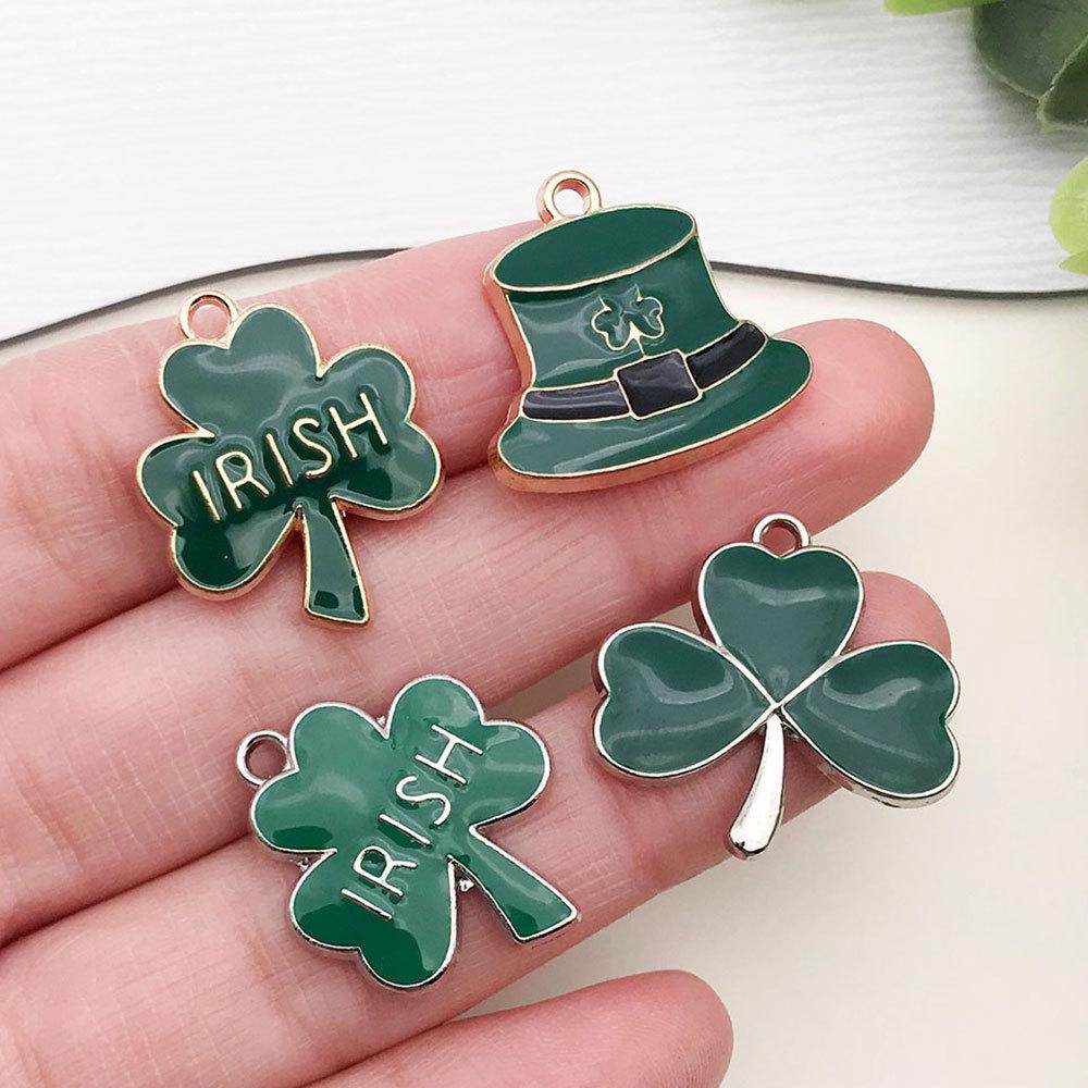 Clover Ireland DIY Jewelry: Lucky Clover Hat, Keychain, Bracelet, Earrings, Pendant, Good Luck Charm.