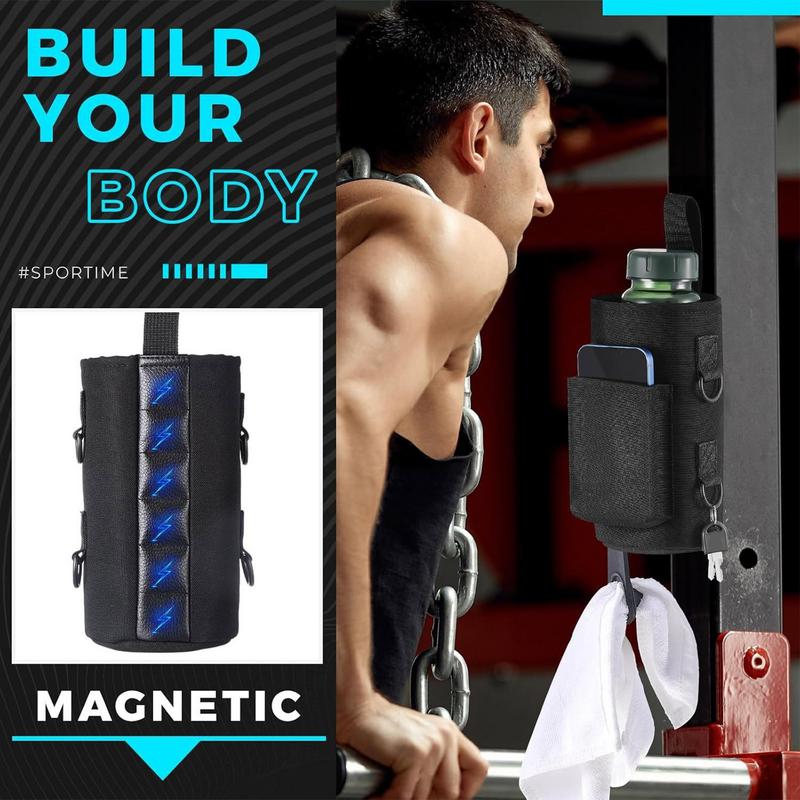 Portable Magnetic Gym Water Bottle Bag Non Slip Magnetic Gym Sling Bag Magnetic Water Bottle Carrier Holder for Gym Accessories
