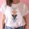 2021 Summer Women T -Shirt Geometry Printed Tshirts Casual Tops Tee Harajuku 90s Vintage White Tshirt Female Clothing