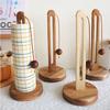 No Punch Kitchen Paper Storage Rack Solid Wood Lazy Rag Storage Rack  Kitchen Accessories