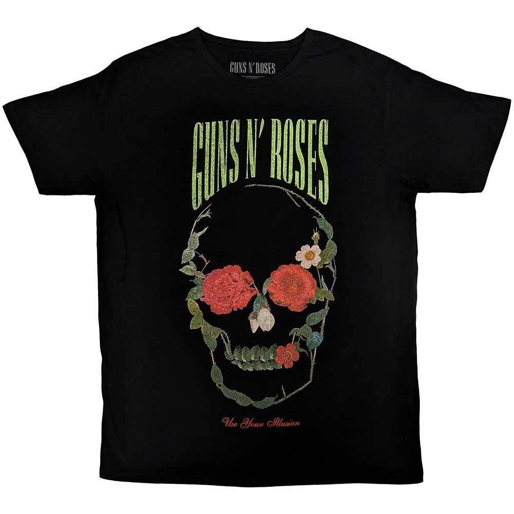 Guns N  Roses Rose Skull T-Shirt Black New Unisex T-Shirt XXXL