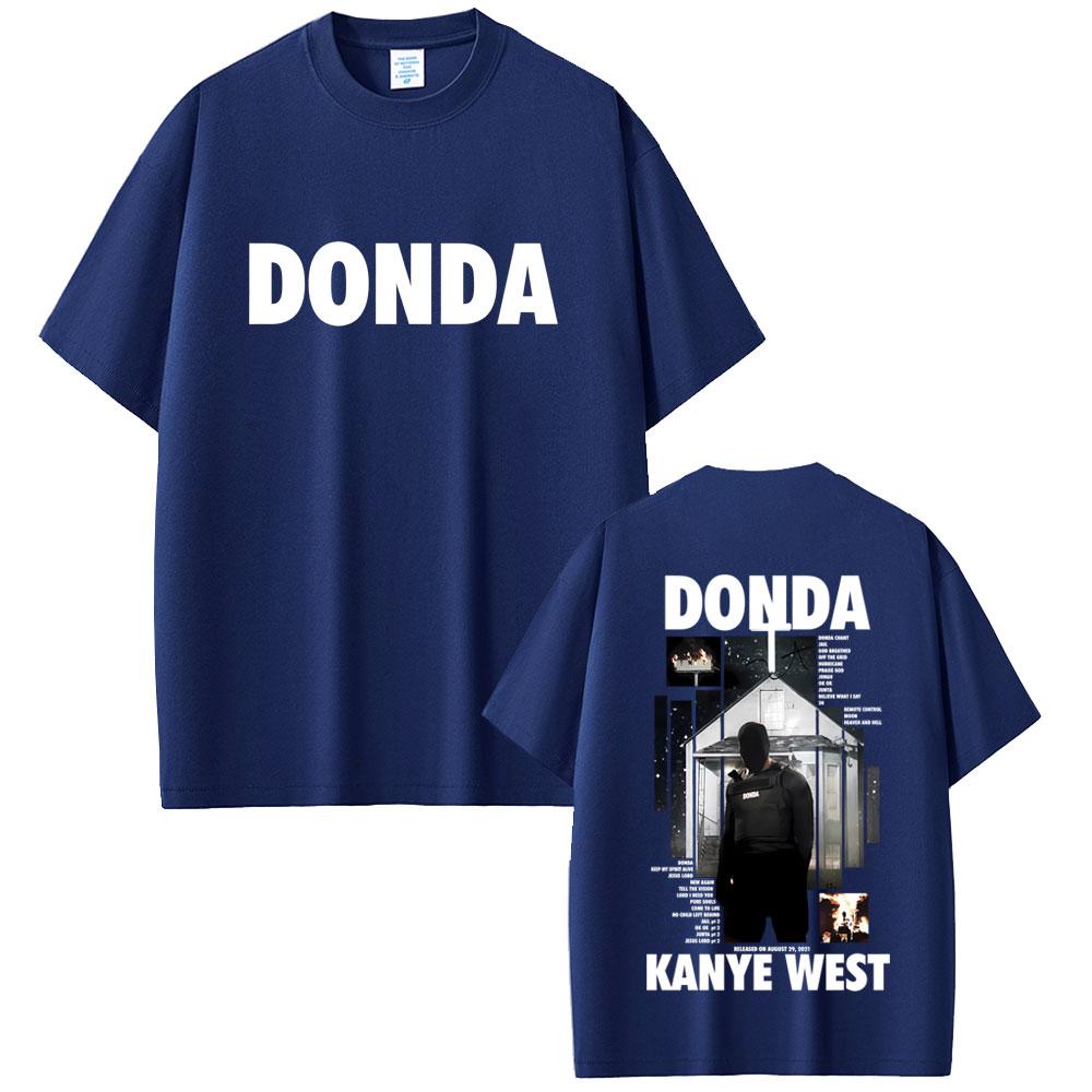 Rapper Kanye West Donda Double Sided Print Tshirt Unisex Women Hip Hop Fashion Pop Music T Shirts Unisexs Vintage Oversized Tshirts