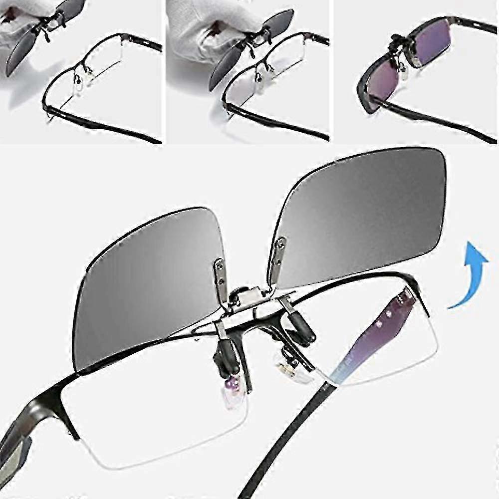 3 Pack Clip On Flip Up Polarized Sunglass Lenses for UV Protection & Sun Glare Reduction