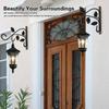 Wrought Iron Wall Mounted Holder Hanging Basket Bracket Flower Pot Hanger Wind Chime Lantern Support for Garden Decor