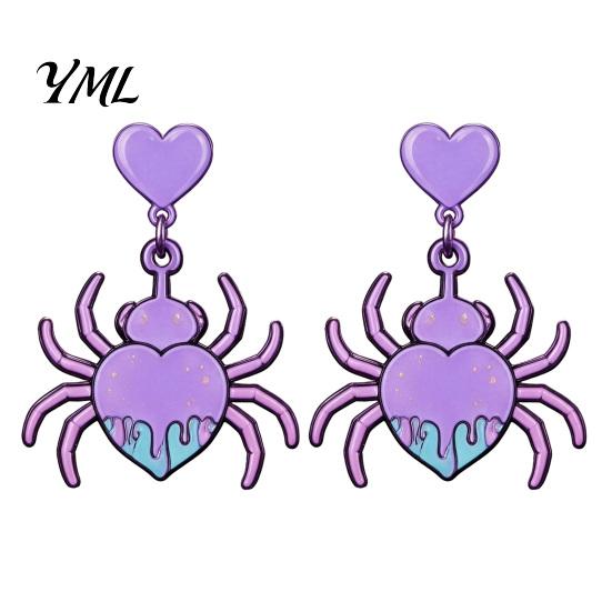 Lightweight Acrylic Jewelry 1 Pair Halloween Theme Earrings for Women, Gothic Pink Spider Party Accessories Dangle Drop Earrings, Spooky Holiday