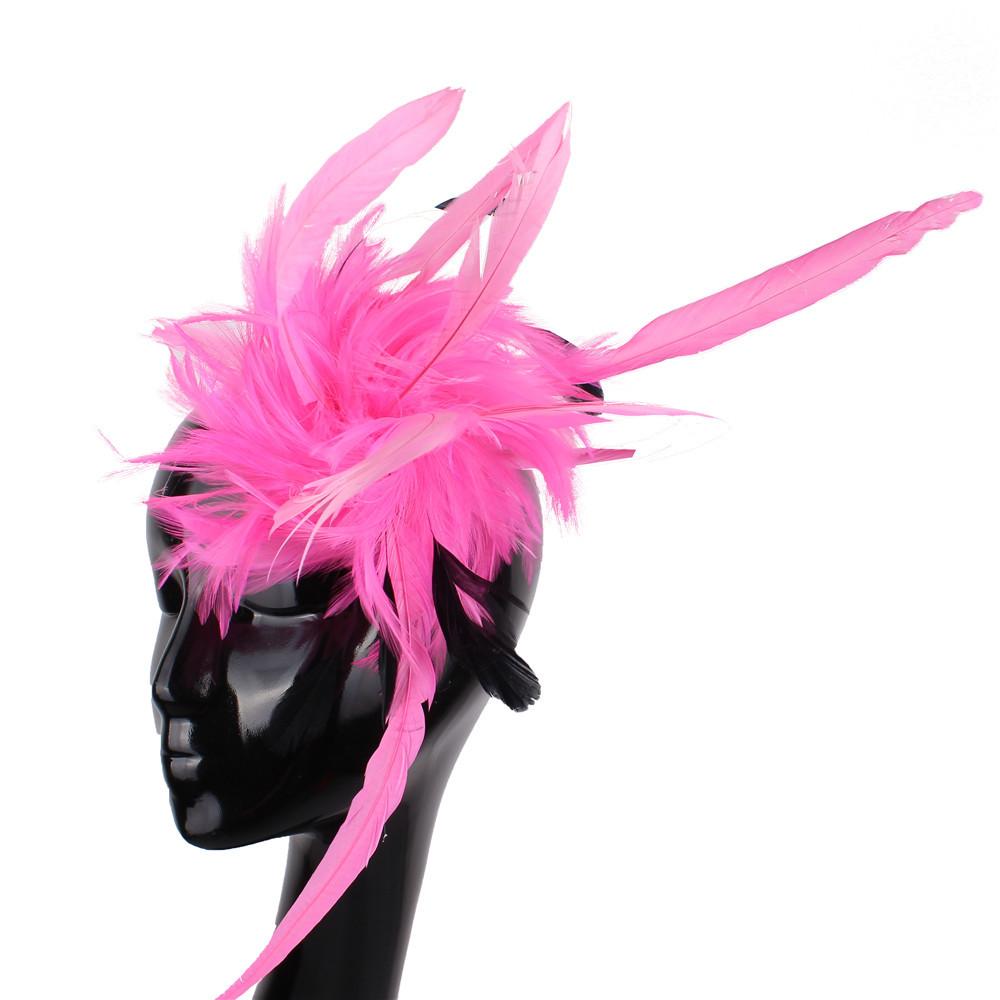 

European And American Fashion Exaggerated Feather Headdress Women S Party Model Performance Catwalk Hair Accessories розовый