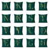 1Pc Green Pillow Cover 45*45cm Gold Letters Throw Pillow Cushion Cover Car Home Decoration Sofa Cushion Covers Pillowcase