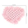 Household Kitchen Cotton Coffee Cup Coaster with Tassel Heat Insulated Pad Placemat Decoration(Pink Heart Shaped)
