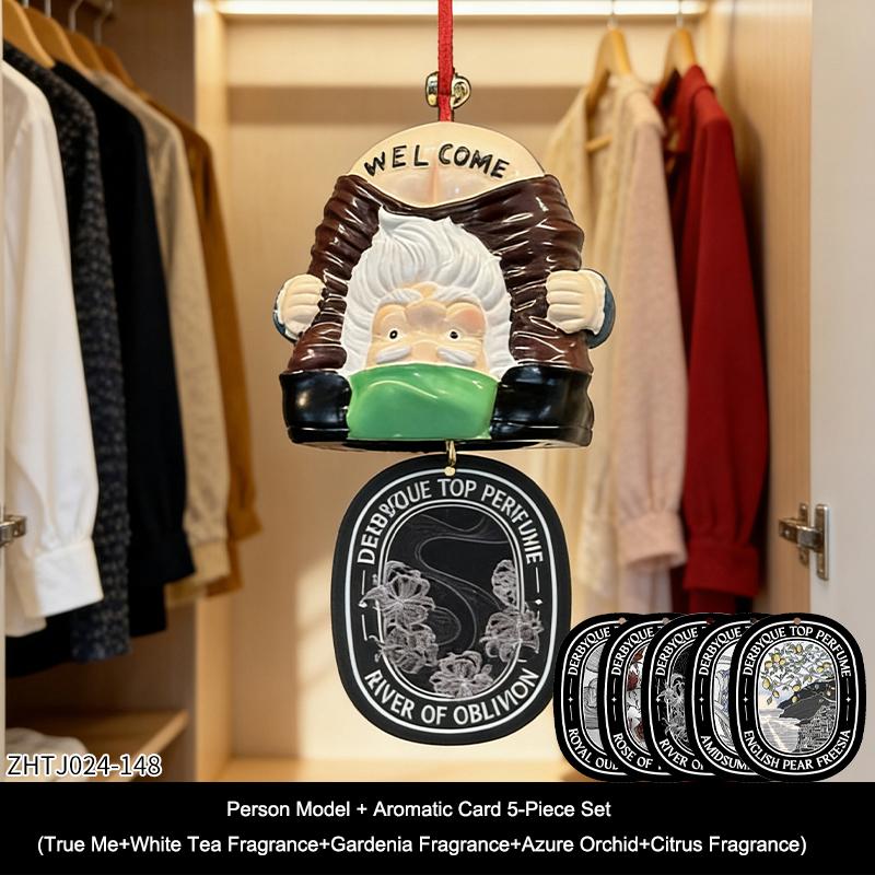 Creative Santa Claus Pendant Ornament with Fragrant Cards Wardrobe Car Pendant with Long-Lasting Fragrance Decoration Gift