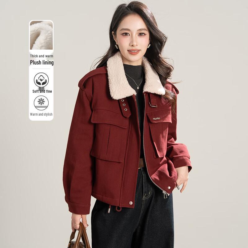 TERRE BLEUE Women's Plush-Lined Winter Warm Jacket