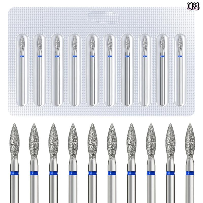 10Pcs Electric Nail Drill Bits For Manicure Pedicure Tungsten Dead Skin Removal Nail Polishing Grinding Head Manicure Tools