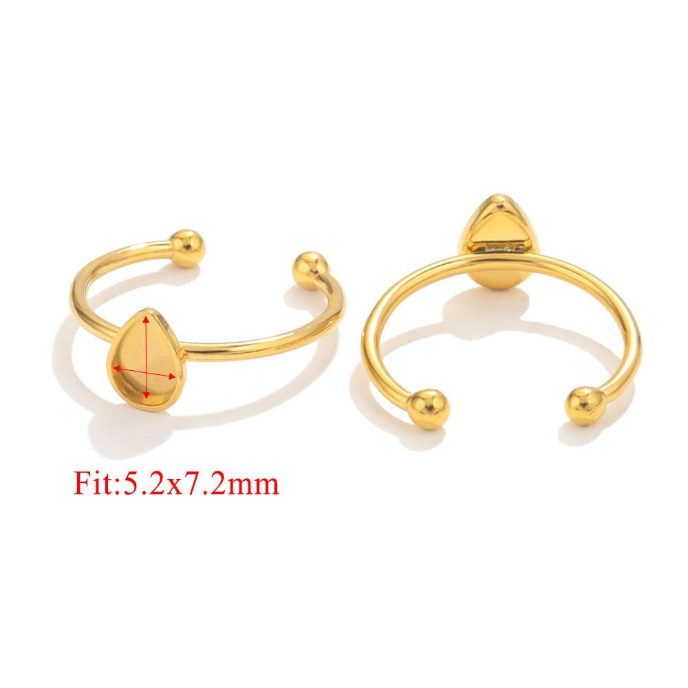 10 Stück Verstellbare Edelstahl Offene Ringfassungen Leere Basis Fassung Cabochon Ringe Für Schmuckherstellung DIY Fingerring Leere