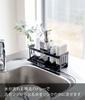 Yamazaki Jitsugyo 5017 Water Flowing Sponge & Bottle Holder Black Approx. W25 x D10 x H9.5cm Tower Sponge Rack Sponge Holder Drainer Function