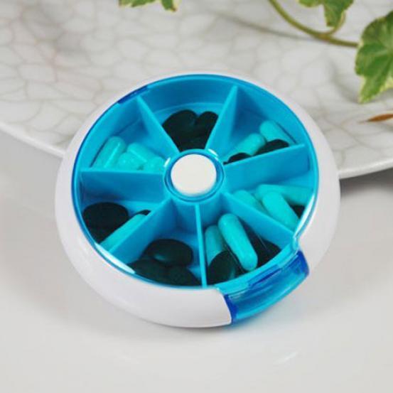 7 Days Round Medicine Pill Vitamin Box Case Storage Dispenser Holder Organizer