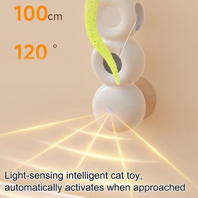 Katzenspielzeug Indoor Katzenspielzeug Gegen Langeweile Saugnapf Mit Wurm-Design Intelligenter Bewegungssensor Automatisch Zum Zahnen Spielen Kratzen
