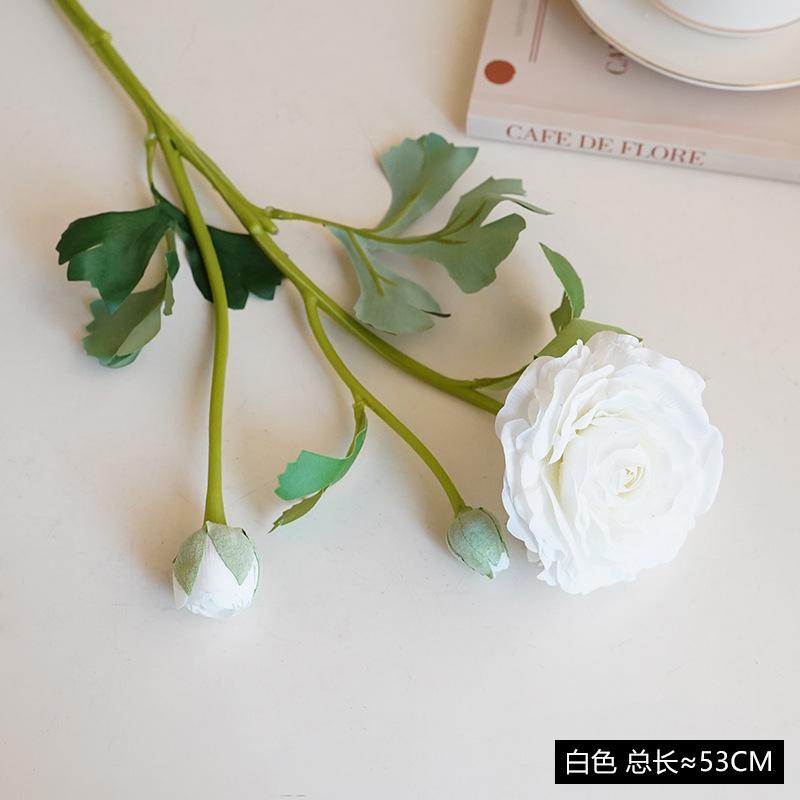 Simulation dew lotus, wedding home decoration artificial flower feel moisturizing 2 heads dew lotus pastoral road guide flower arrangement tea plum белый