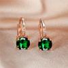 Cute Female Small Green Round Stone Clip Earrings Fashion Wedding  For Women