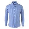 Men's Striped Long Sleeve Slim Fit Business Casual Dress Shirt