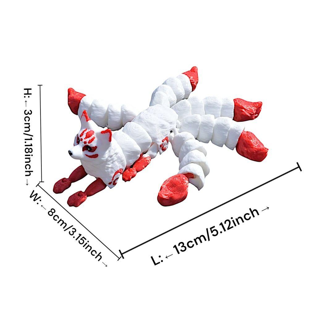 Five Tailed 3D Printed Animal Model Joints Movable Movable Five Tailed Animal Figure  Gift Idea