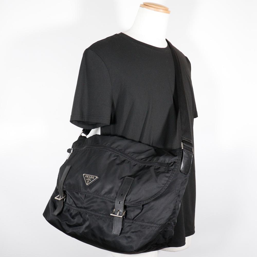 PRADA Shoulder Bag Messenger bag NERO black Nylon unisex Used