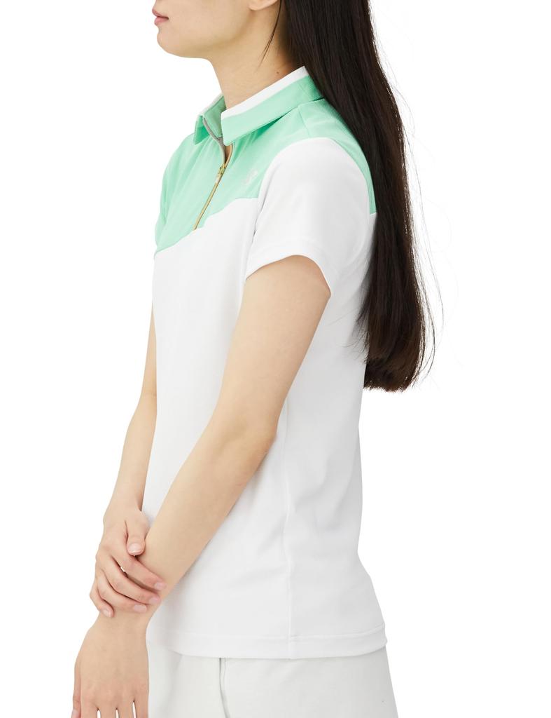 Golf Half Zip Polo Shirt Sweat Quick 0 [New Balance] Women's (FIELDSENSOR EX Absorbent, Drying, Stretch) / 012-4168502 030_White [S]