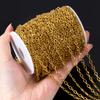 No Fade 2Meters Stainless Steel Radial Line Metal Beads Chain Embossing Bracelet Chain Bulk Jewelry Making DIY Necklace Supplies
