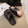 Thick Bottom Heightening Cross Toe Slippers Women Wear Internet Celebrity Explosion Summer 2025 New Beach Sandals