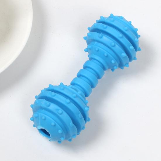 Dog Chew Toy Spiky Barbell Dog Toy with Built-in Bell to Relieve Boredom Interactive Teeth Cleaning Toy for Aggressive Chewers