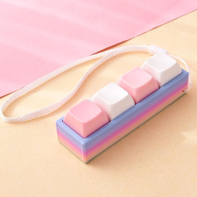 Portable Stress Relief Toy with Button Lanyard Anti-Anxiety Fidget Toy for Adults Kids Office Travel Pressure Alleviation