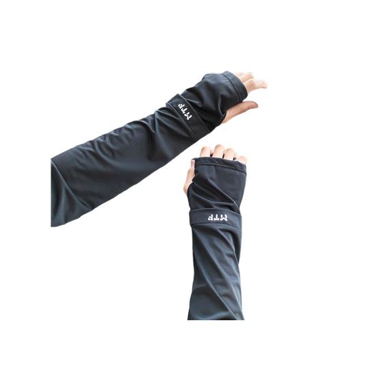 

1 пара летних нарукавников из ледяного шелка с отверстием для большого пальца, защита от УФ-солнца UPF50 + дышащий эластичный чехол для мужчин и женщин, охлаждающий чехол для езды на велосипеде One Size A чёрный