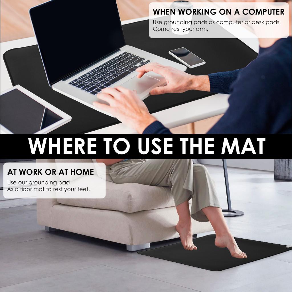 Rutschfeste Leder Erdungsmatratze Erdverbundene Therapie Erdungsfußmatte Leitfähiges Erdungspad für den ganzen Körper