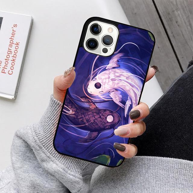 Koi Fish Yin Yang Art Mobile Phone Cases Cover For iPhone 17 Air 16 15 14 12 13 11 Pro MAX apple Plus Coque