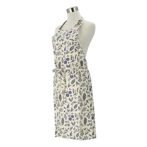 Stylish Women's Apron with a Nordic Print, Durable and Textured, Made In India with 100% Cotton, Comfortable Neck-Hanging Style, Two Pockets, Wide Des