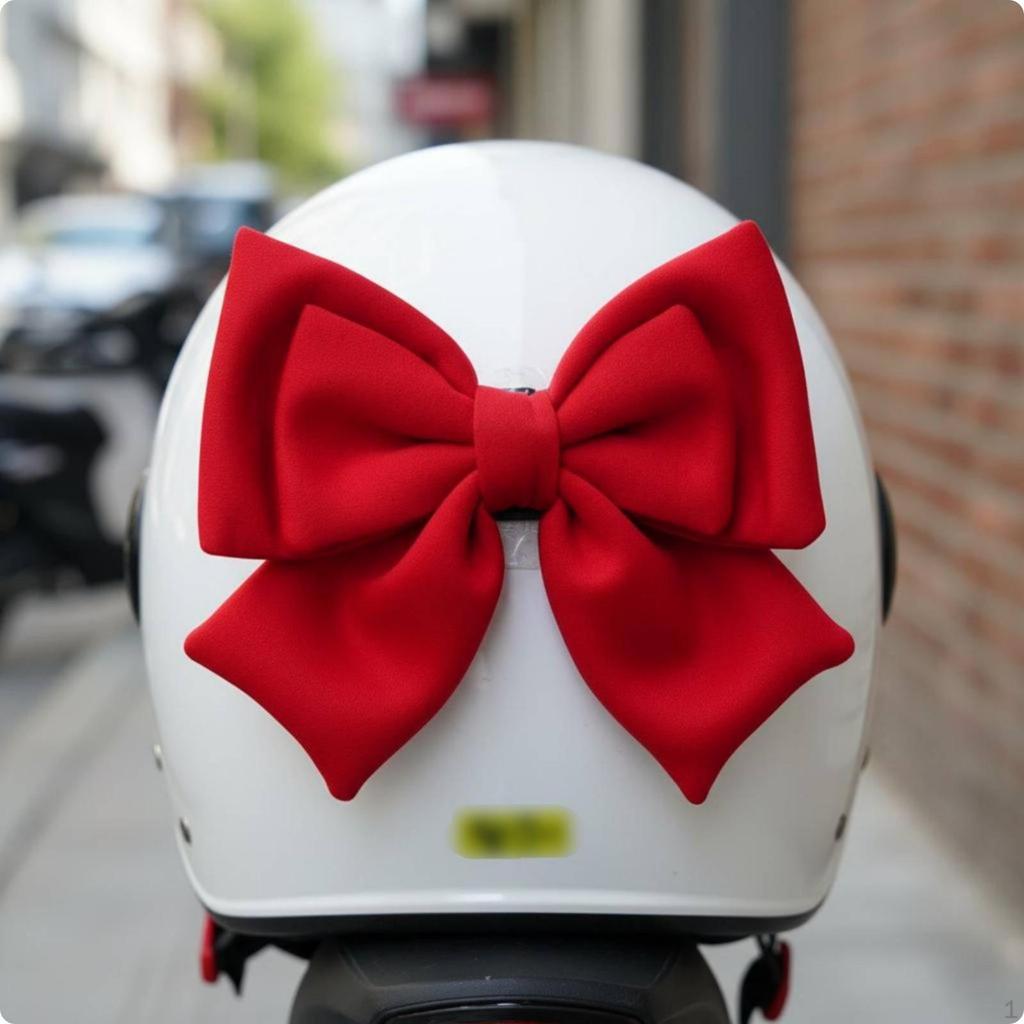 Cute Helmet Bow Fashionable Cloth EyeCatching Vehicle Accessory for Women, Girls,