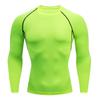 European Men's Quick-Dry Long Sleeve Stretch Fitness Shirt for Outdoor Running and Tennis