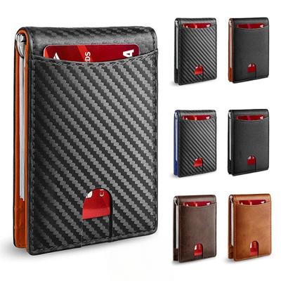 Kartenhalter Leder Multifunktions-Kartenhalter Mikrofaser Verschleißfeste RFID-geschützte Brieftasche für gestohlene Kreditkarten