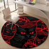 1pc Black Cats Office Round Area Rug, Indoor Mat Suitable ForOffice, Under Office Chairs Bedroom Living Room Home Decor T154