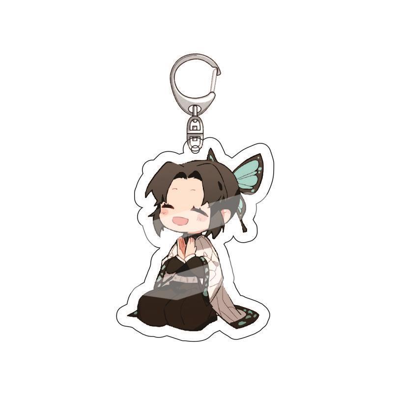 Anime Demon Slayer Acrylic Keychain Tanjiro Kamado Nezuko Zenitsu Agatsuma Inosuke Hashibira Pendant Charm 4PCS Collection Beautiful Gift