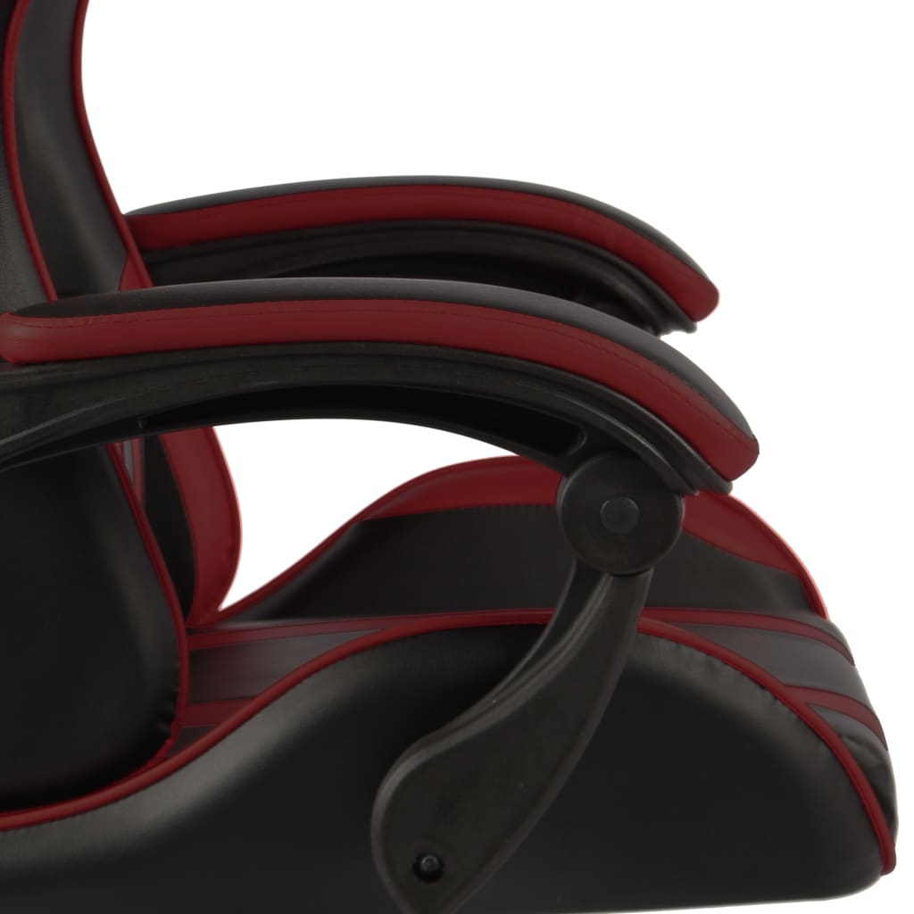 Gaming Chair in Black and Burgundy Artificial Leather