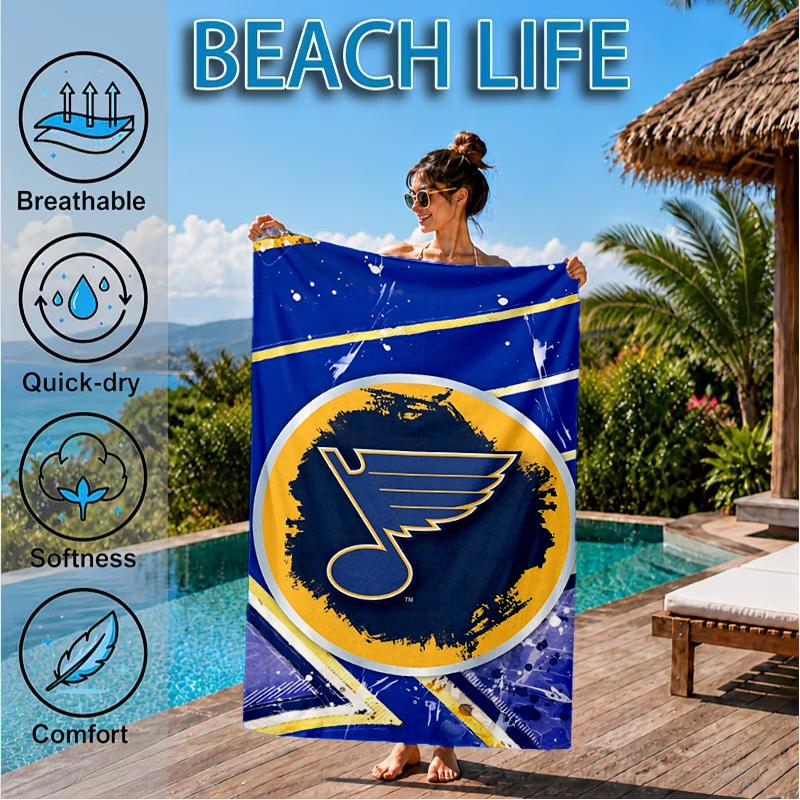 Louis Blues Hockey Team Beach Towel, Super Soft Microfiber, Perfect Gift for Her/Him, Birthday, for Pool, Beach, Travel, Decor Beach Party