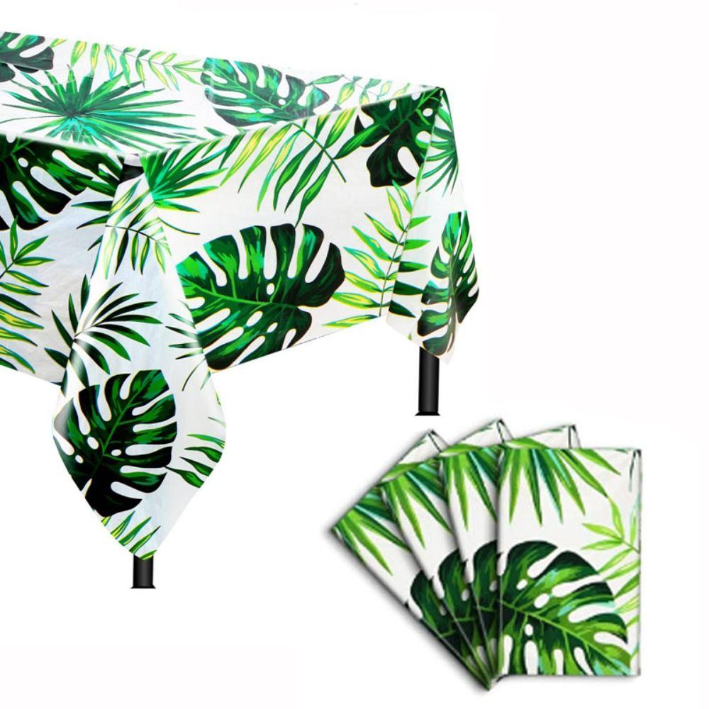 

Plastic Palm Leaves Tablecloth Disposable Table Decorative Cloth Tablecover Birthday/weeding Party 137x274cm