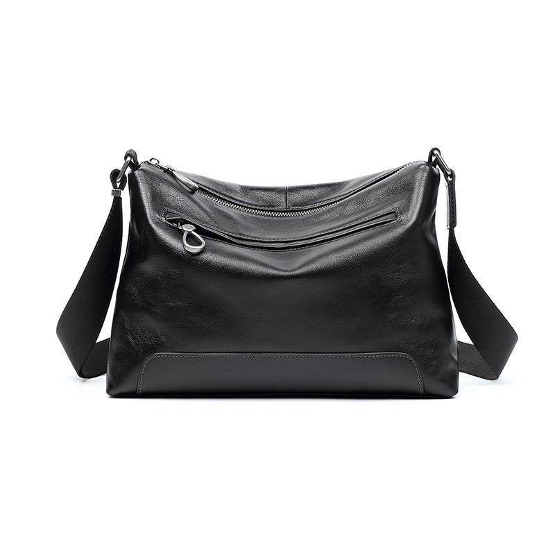 Stylish Men's Genuine Leather Messenger Bag – Casual, Large Capacity Shoulder Bag with Top Layer Cowhide