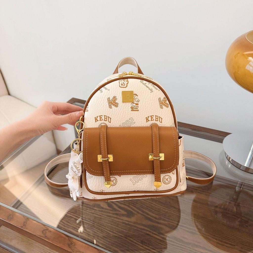 Neuer Vielseitiger Kontrast-Rucksack für Damen Original Teddybär Tasche Cartoon Lässige Reisetasche Minimalistischer Rucksack