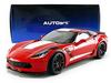 AUTOart 1/18 Scale Chevrolet Corvette C7 Grand Sport Red with White Stripes and Black Hash Marks