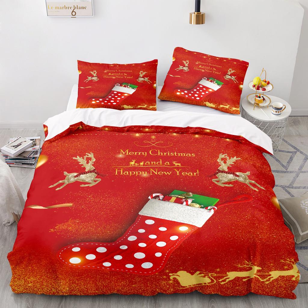 Home Textiles Christmas Quilt Cover Digital Printing Three-Piece Digital Printing