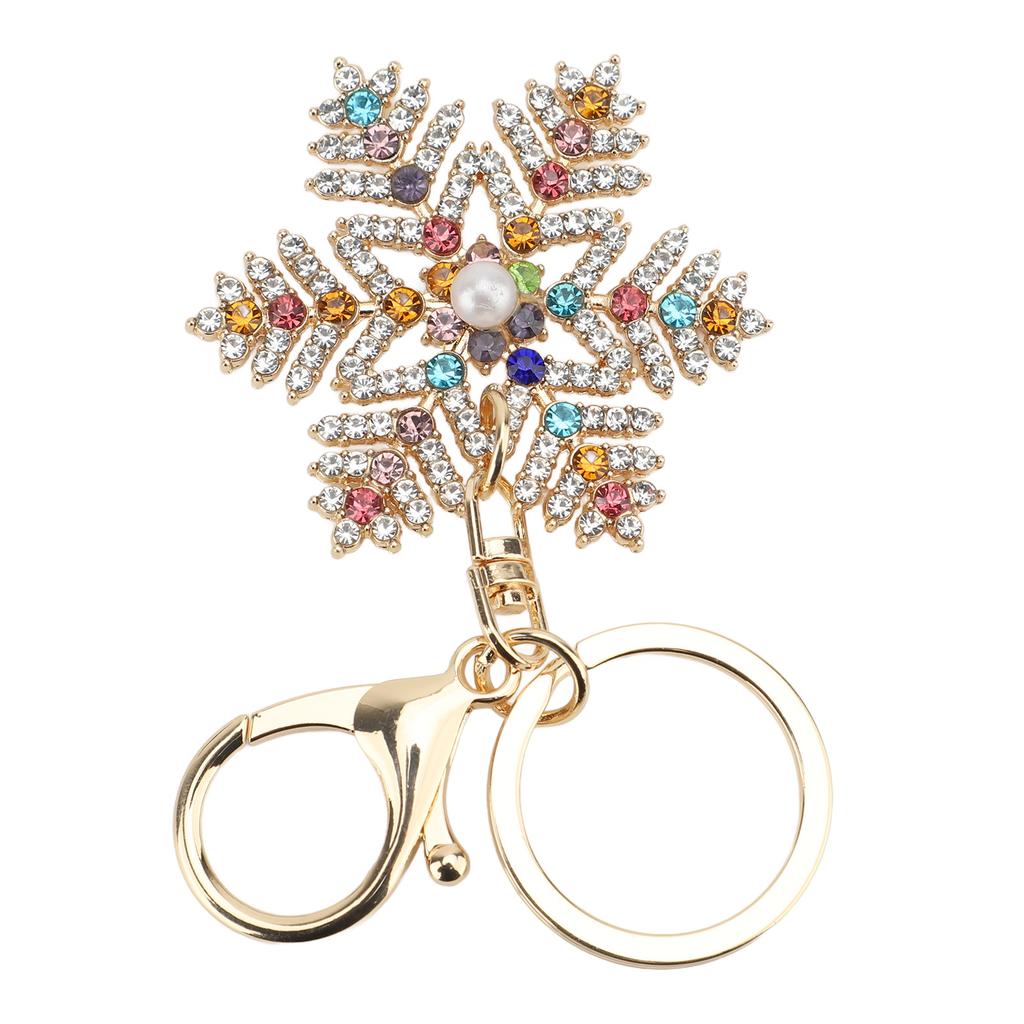 Rhinestone Snowflake Keychain Exquisite Sparkling Cute Snowflake Keyring Handbag Pendant