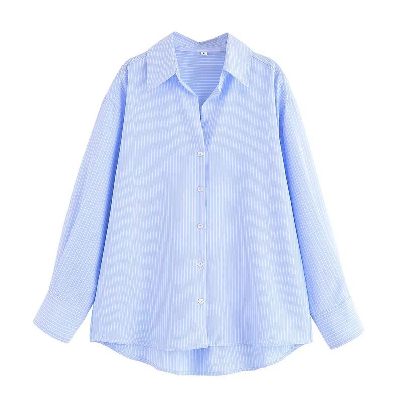 Kaslead New Arrival Women's Fashion Style Fashion Blended Long Sleeves Lapel Shirt 8741049