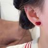 Ankela Red Enamel Drip Stud Earrings for Women - Unique, Early Autumn Design.