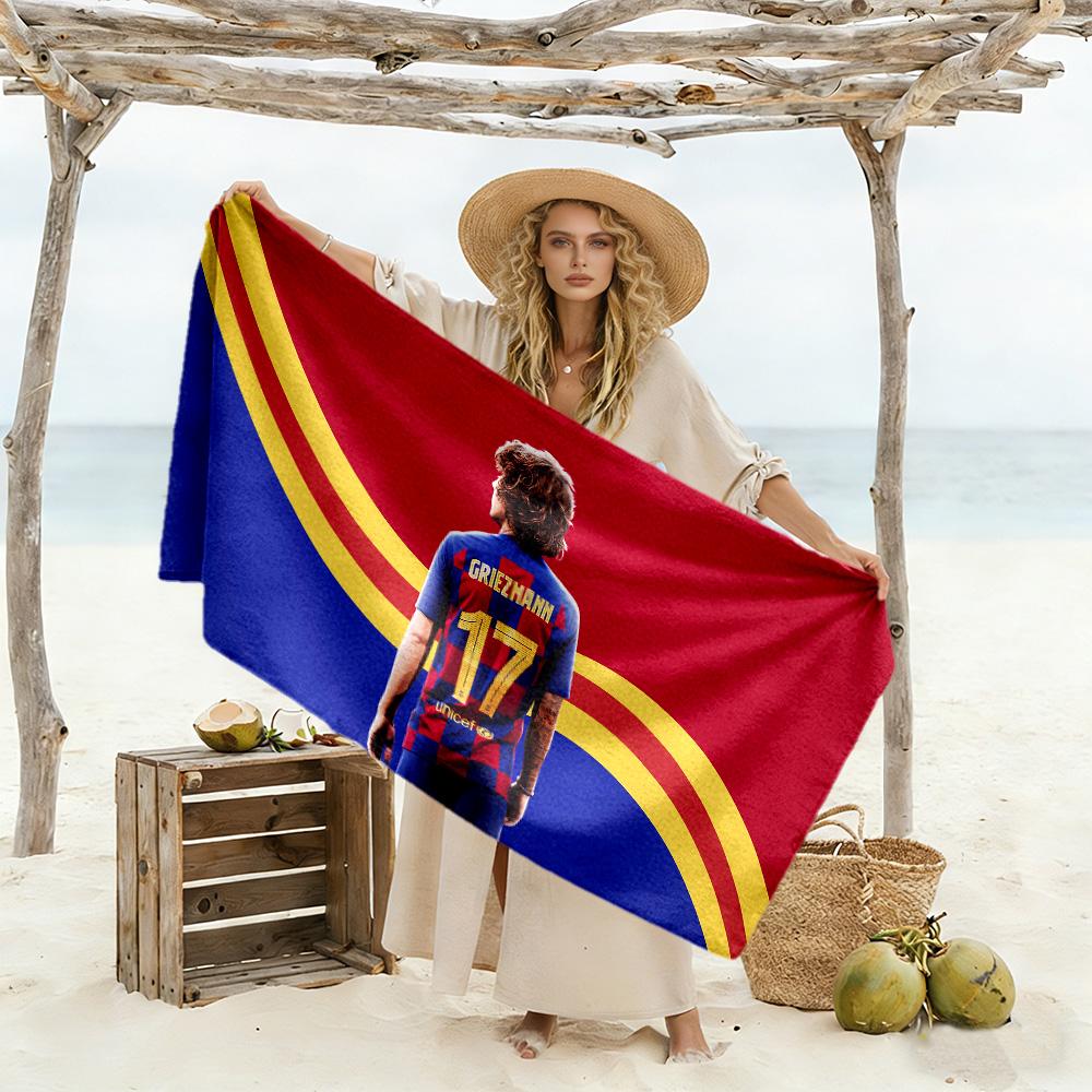 Atletico Madrid Player Beach Towel Super Soft & Absorbent Comfortable Lightweight