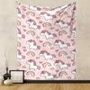 Pink Unicorn Pattern with Rainbows Patterned Tapestry for Bedroom and Living Room Home Decor